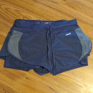 Avia Women's Running Shorts With Bike Liner, Grey, Size Medium